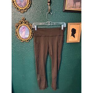 Lululemon Pace Rival Crop *22" Dark Olive Leggings Sz 4